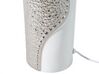 Bílá a stříbrná stolní lampa na noční stolek AIKEN_540748