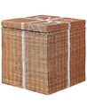 Set of 3 Rattan Storage Boxes Brown CADEAU_880269