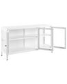 Sideboard Metall / Glas weiss 3 Türen NEWPORT_830342