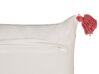 Almofada decorativa em algodão vermelho e branco 30 x 50 cm ANTHEMIS_843154