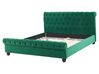 Łóżko welurowe 160 x 200 cm zielone AVALLON_729155