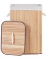 Cesta de madera de bambú clara/blanco 60 cm KOMARI_849025