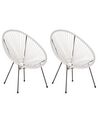 Conjunto de 2 cadeiras de jardim em rattan branco ACAPULCO II_811608