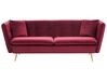 3 Seater Velvet Sofa Red FREDERICA_766611