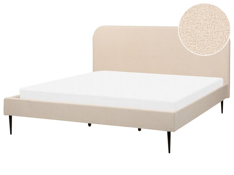 Bed bouclé beige 180 x 200 cm FLAYAT_882720