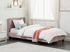 Łóżko welurowe 90 x 200 cm różowe FITOU_900374