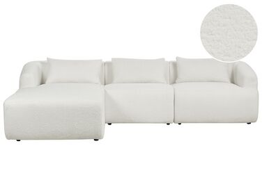 Canapé d'angle à droite 3 places en tissu blanc SVANSELE