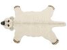 Tapete para crianças em lã branca motivo de urso polar 100 x 160 cm TAQQIQ_873899