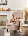 Fabric Wingback Chair Light Beige ABSON_878856