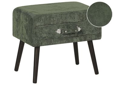 Nachttisch grün Cord Koffer-Design EUROSTAR