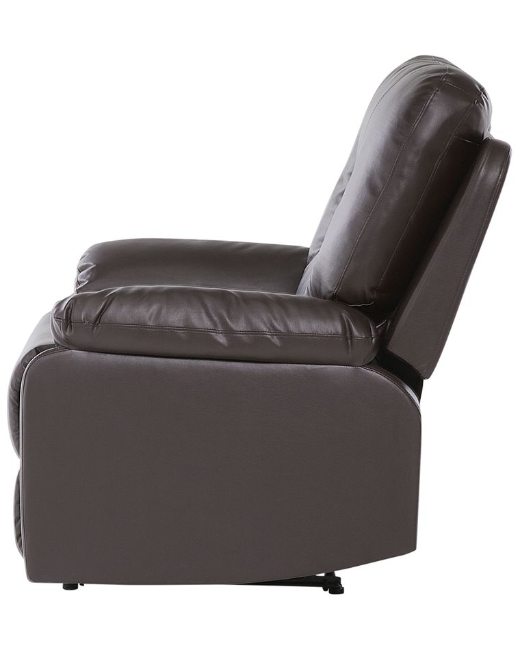 Faux Leather Manual Recliner Chair Brown BERGEN Beliani.at