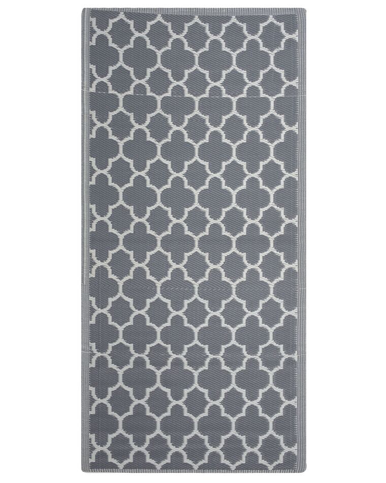 Udendørs tæppe grå/hvid polypropylen 90 x 180 cm SURAT_716310