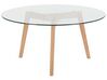 Tavolino da caffè vetro e legno chiaro ⌀ 90 cm MINNESOTA_745235