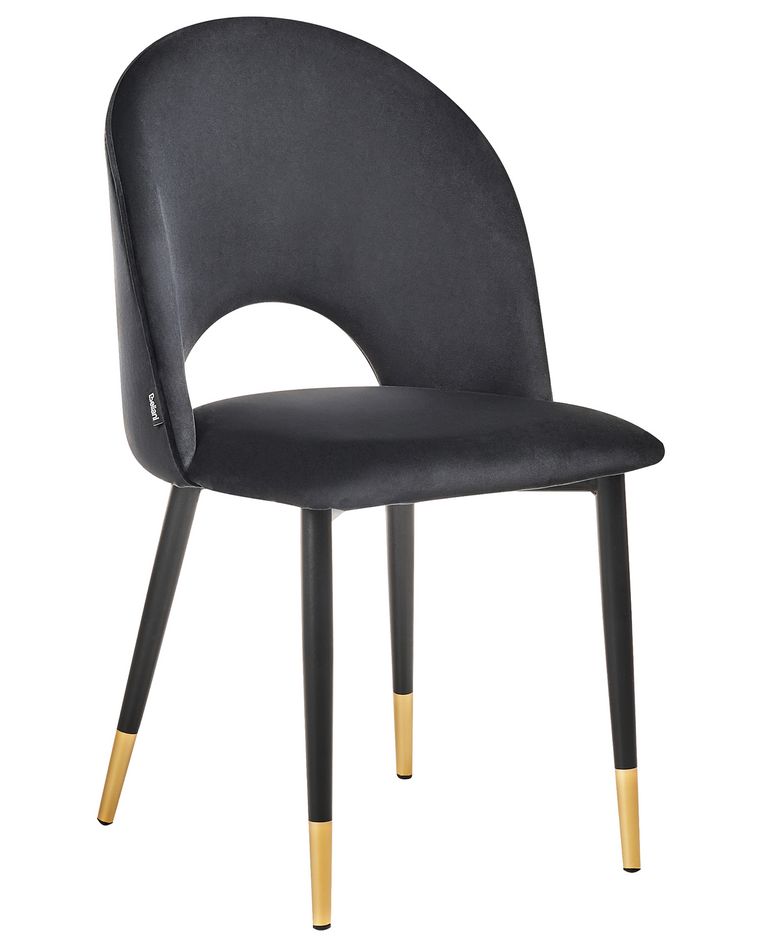 Set of 2 Velvet Dining Chairs Black MAGALIA Beliani.co.uk