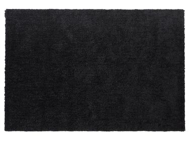 Fekete hosszú szálú szőnyeg 140 x 200 cm DEMRE