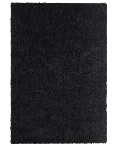 Fekete hosszú szálú szőnyeg 140 x 200 cm DEMRE