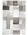 Dywan patchwork skórzany brązowoszary 160 x 230 cm PERVARI_764751