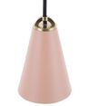 Lampa wisząca metalowa różowa CARES_690648