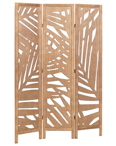 Wooden Folding 3 Panel Room Divider 170 x 122 cm Light Wood VERNAGO