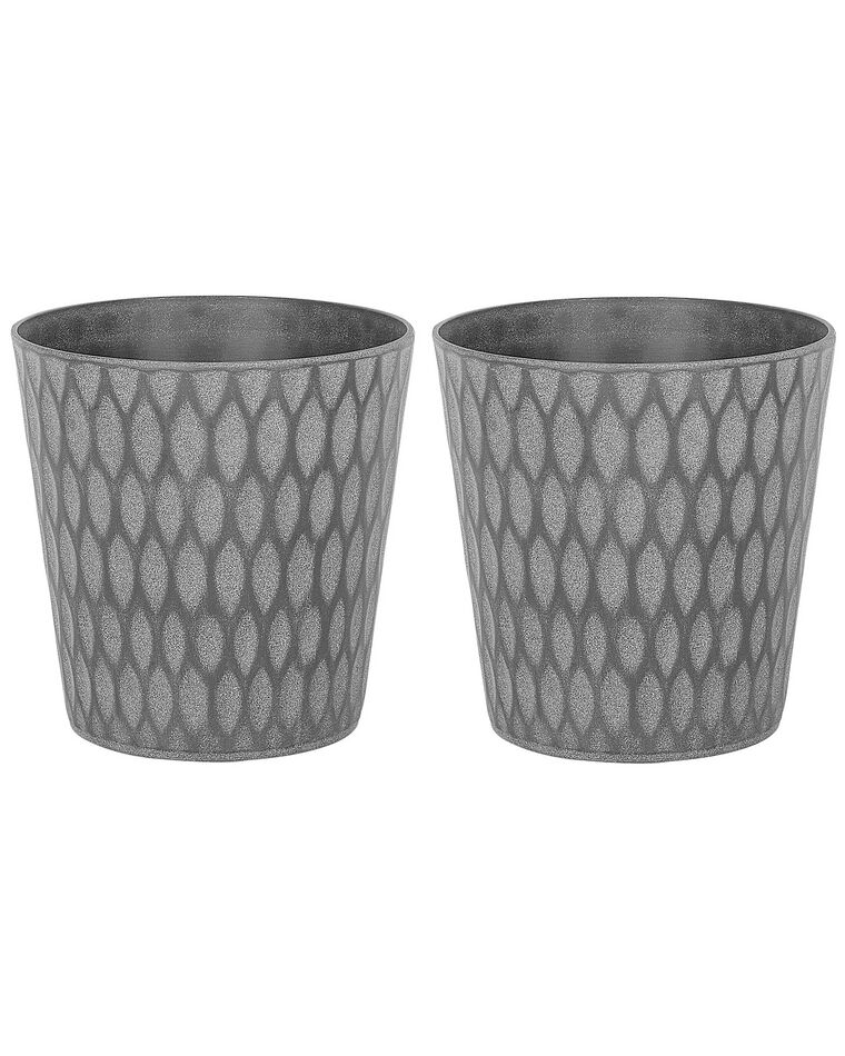 Set di 2 Vasi Argilla grigio scuro ⌀ 36 cm LAVRIO _844455