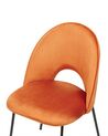 Sada 2 sametových jídelních židlí oranžové COVELO_859979