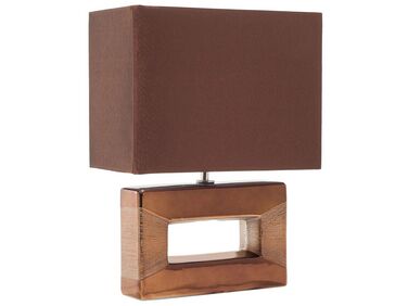 Hnedá hodvábna nočná stolová lampa ONYX 