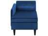 Chaise longue velluto blu marino e legno scuro destra LUIRO_769586