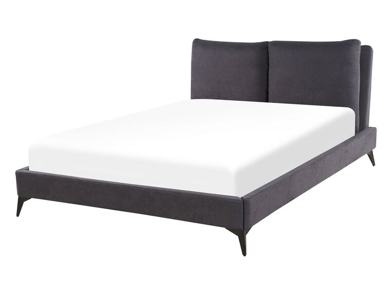 Velvet EU Double Size Bed Dark Grey MELLE_791202