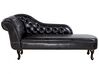 Left Hand Chaise Lounge Faux Leather Black NIMES_535731