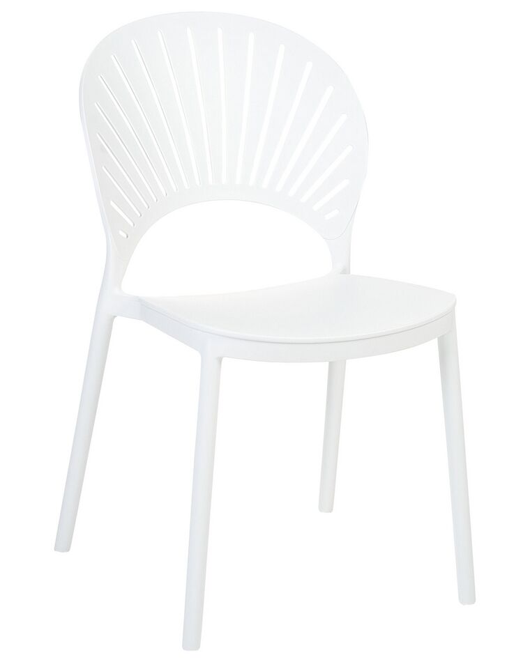 Set of 4 Plastic Dining Chairs White OSTIA Beliani.co.uk