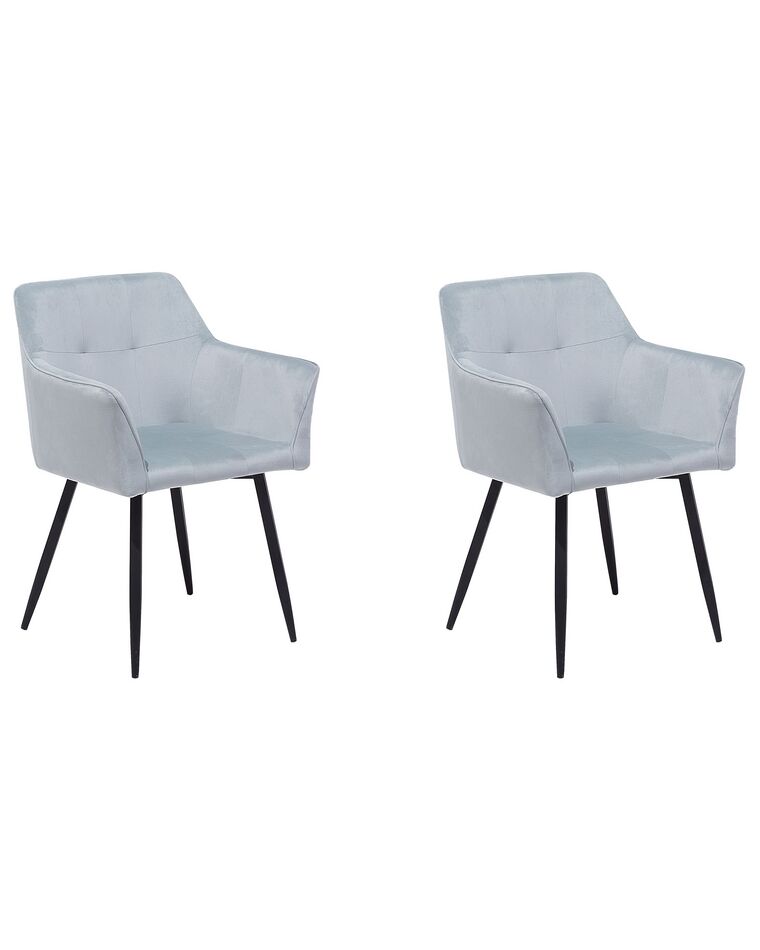 Set of 2 Velvet Dining Chairs Grey JASMIN_710937