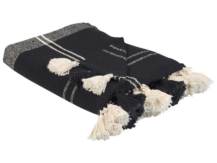Cotton Blanket 130 x 170 cm Black KULAC_864076