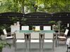 8 Seater Garden Dining Set Cracked Glass Top with White Chairs GROSSETO_677338