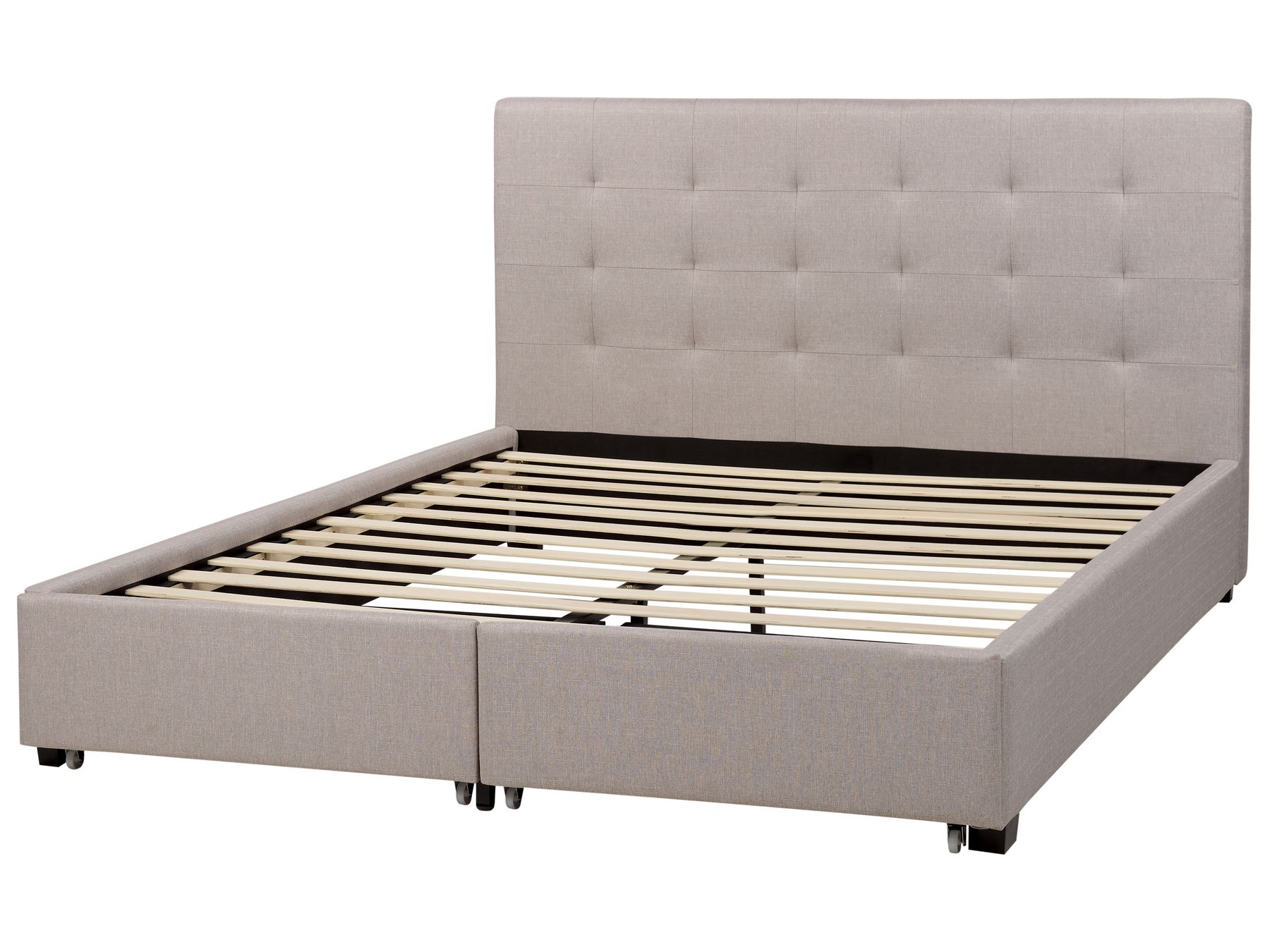 Cama tapizada con almacenaje gris claro 160x200 cm LA ROCHELLE | Beliani.es
