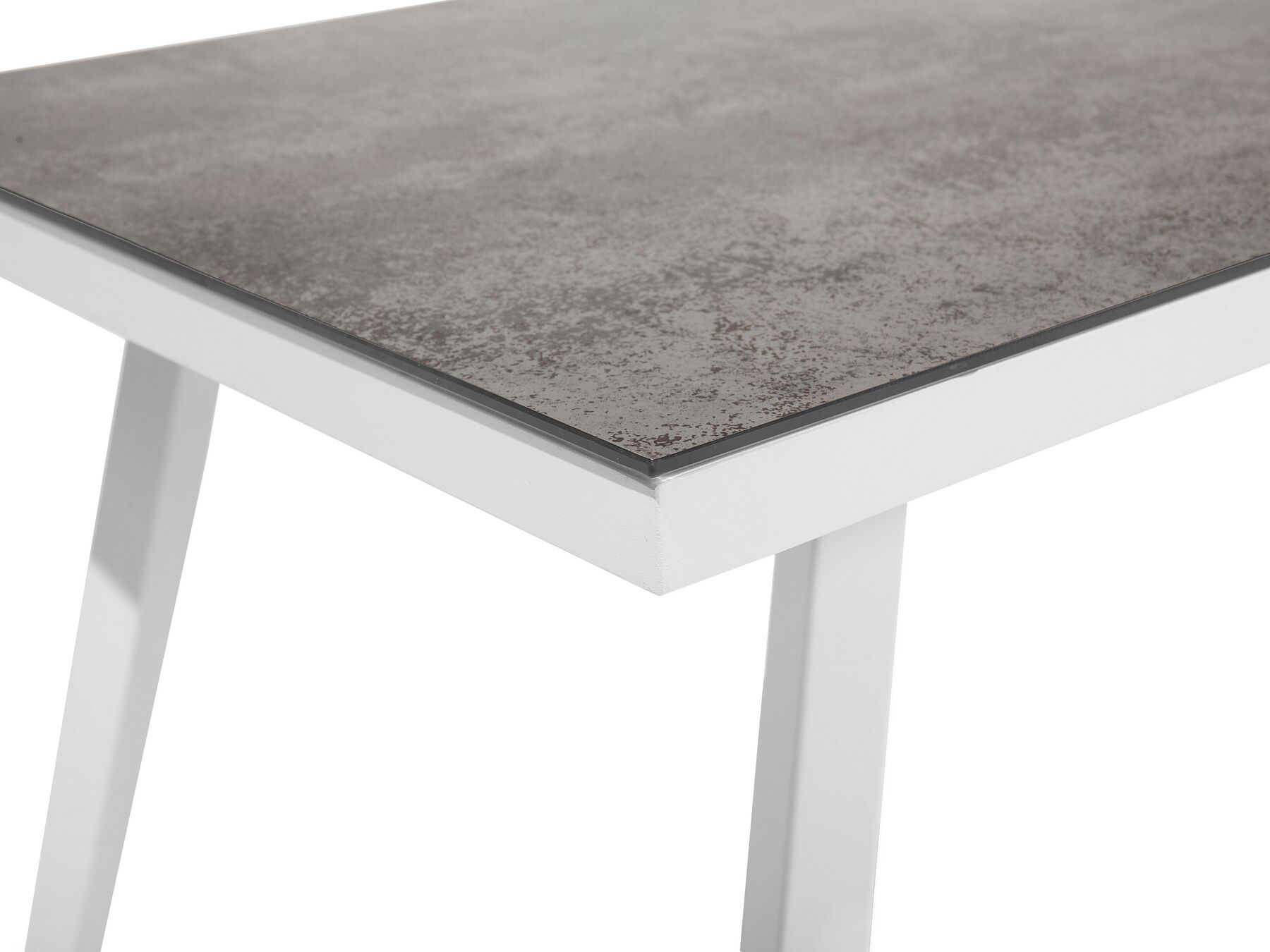 Gartentisch Aluminium weiss / grau Glasplatte 100 x 50 cm LATINA