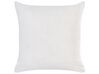 Set of 2 Velvet Cushions Leaf Pattern 45 x 45 cm White GOLDENROD_854554