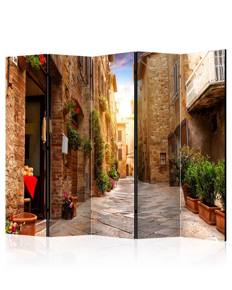 Paravent 5-teilig mehrfarbig 225 x 172 cm COLORFUL STREET IN TUSCANY_773969