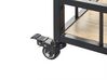 3 Tier Kitchen Trolley Light Wood with Black HULLET_832831