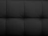 Sofá en forma de U 6 plazas de piel sintética negro/plateado con otomana ABERDEEN_715706