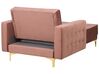 Chaise-longue reclinável em veludo rosa ABERDEEN_736085