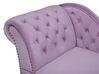 Chaise longue fluweel violet linkszijdig NIMES_696882