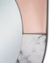 Wandspiegel roségold / weiß Marmor Optik oval 65 x 50 cm RETY_904356