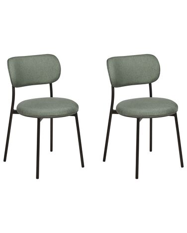 Conjunto de 2 sillas de comedor de tela verde CASEY