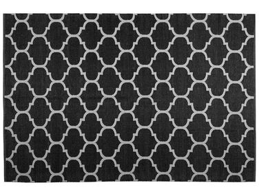 Vloerkleed polyester zwart/wit 160 x 230 cm ALADANA