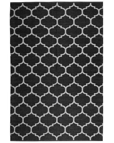 Kétoldalas fekete és fehér szőnyeg ALADANA több méretben