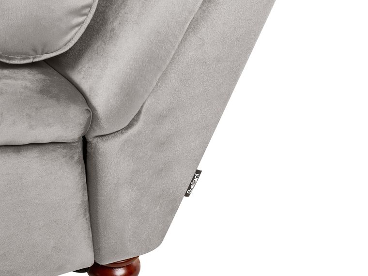 Velvet Chaise Lounge Light Grey MURET Beliani.co.uk