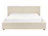 Bed corduroy beige 160 x 200 cm LINARDS_876120