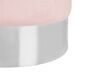 Pouf Samtstoff rosa / silber ⌀ 36 cm rund BRIGITTE_782031