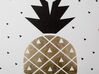 Lot de 2 coussins 45 x 45 cm motif ananas noir et doré YASMIN_770049