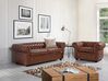 3 Seater Sofa Faux Leather Golden Brown CHESTERFIELD_539558